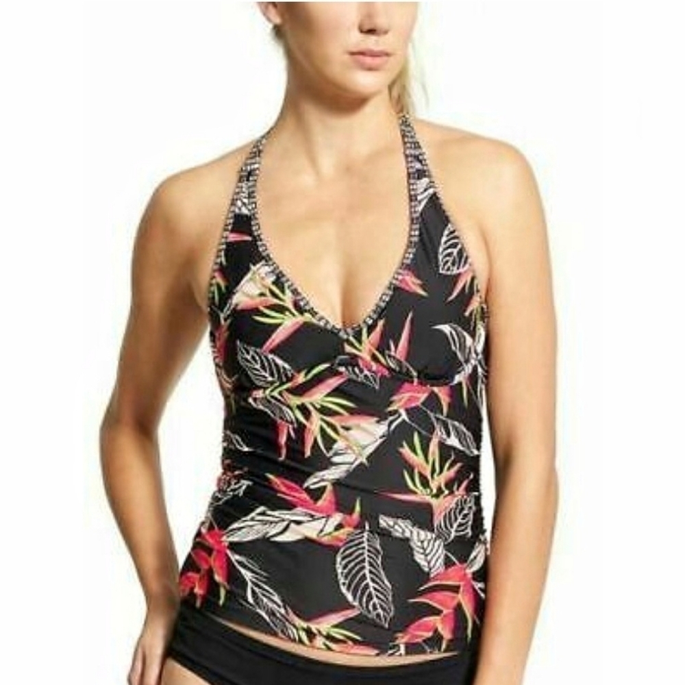 🌸 Athleta | Print Tankini  Swim Halter Top‎